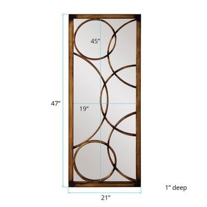 Metal frame decorative rectangular wall mirror - Image 6