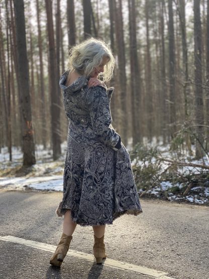 Women's wool long sleeve dress below the knee - Image 5