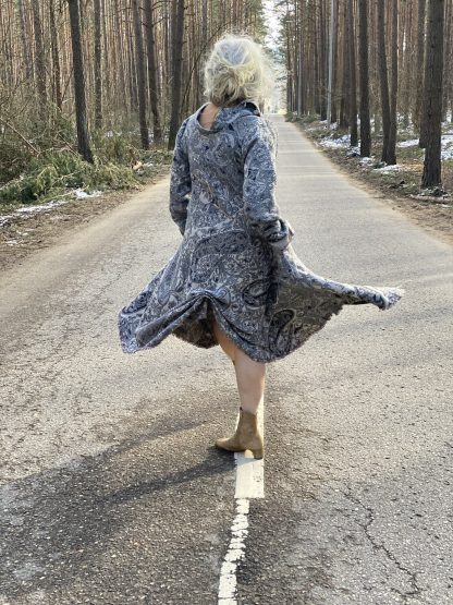 Women's wool long sleeve dress below the knee - Image 4