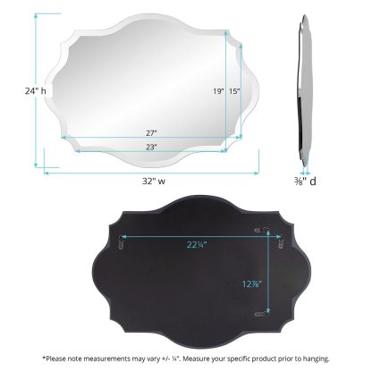 Frameless silver square wall mirror - Image 9