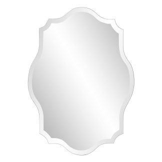 Frameless silver square wall mirror