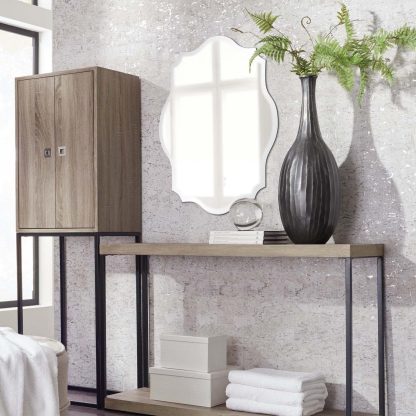 Frameless silver square wall mirror - Image 2