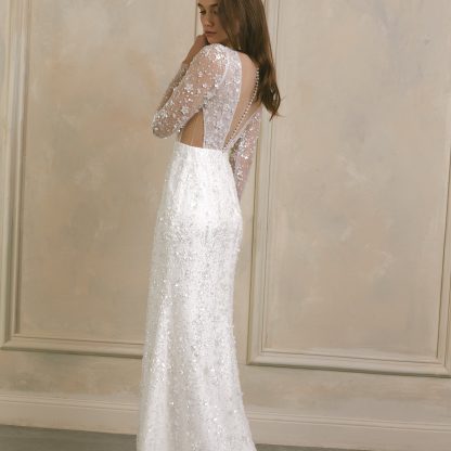 Unique Floral Lace Mermaid Wedding Dress - Image 2