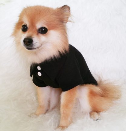 Pet Simple Style Solid Color Button Top - Image 2