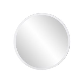 Frameless silver round wall mirror