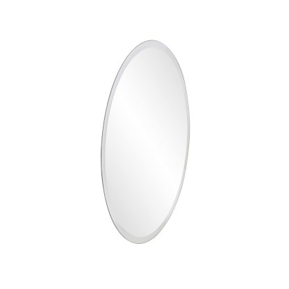 Frameless silver round wall mirror - Image 6