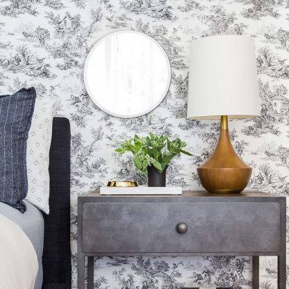 Frameless silver round wall mirror - Image 3