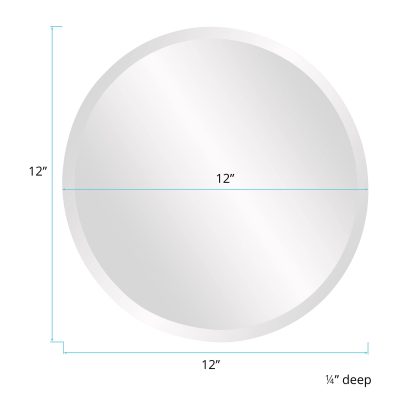 Frameless silver round wall mirror - Image 2