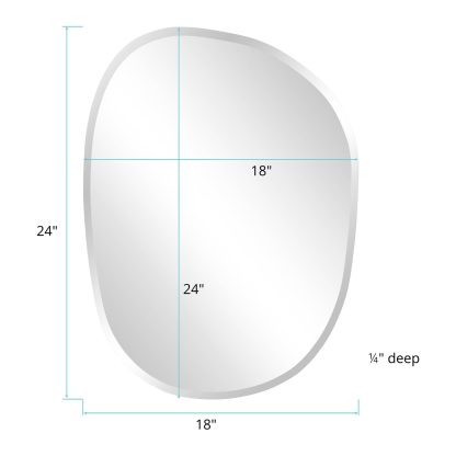 Frameless silver asymmetric wall mirror - Image 4
