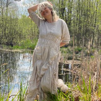 Forest style linen dress