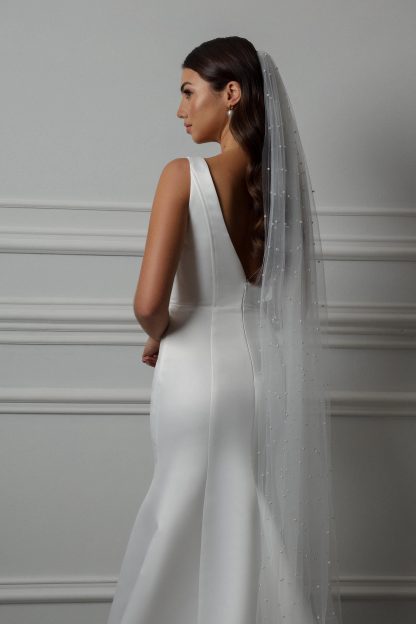 Backless Mermaid Satin Gown - Image 4