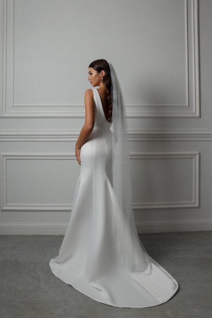 Backless Mermaid Satin Gown - Image 3