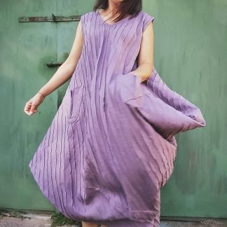 Pleated sleeveless dress