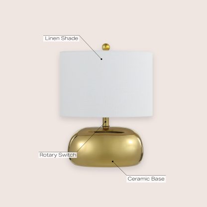 Mid-Century Ornate Ceramic LED Table Lamp - Image 7