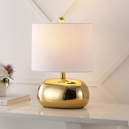 Mid-Century Ornate Ceramic LED Table Lamp - Image 4