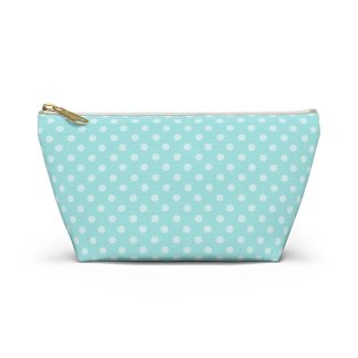 Blue polka dot pattern cosmetic bag