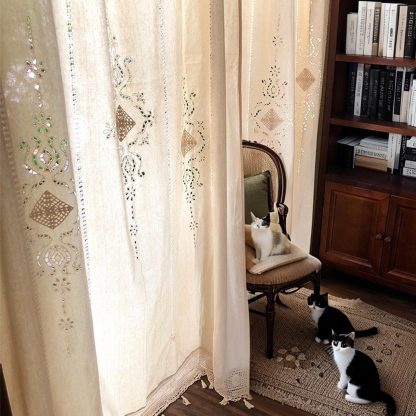 Handmade vintage cotton curtains - Image 4