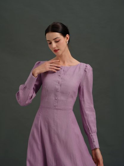 French Elegant Lavender Dress - Image 6