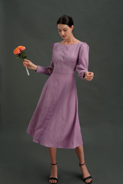 French Elegant Lavender Dress - Image 5