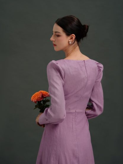 French Elegant Lavender Dress - Image 3