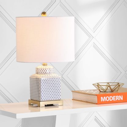 Ceramic Metal Ginger Jar LED Table Lamp - Image 7