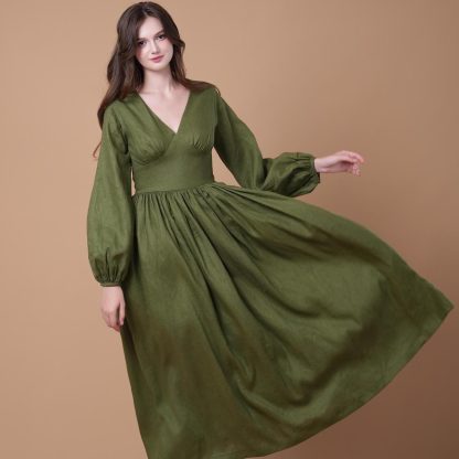 Vintage Elegant Ramie Dress - Image 5