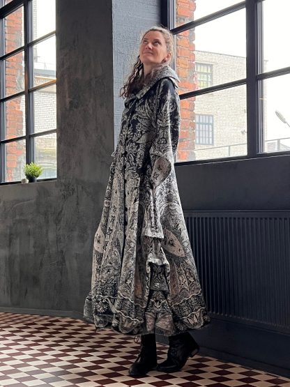 Vintage Print Long Trench Coat - Image 3