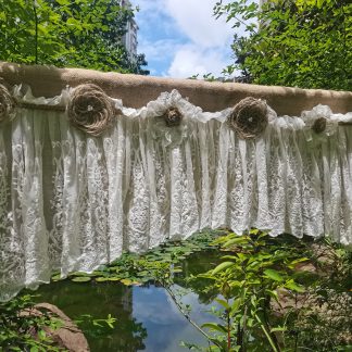 Burlap lace curtains