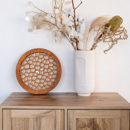 Wooden honeycomb wall clock - Image 2