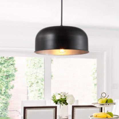Modern minimalist black dome chandelier
