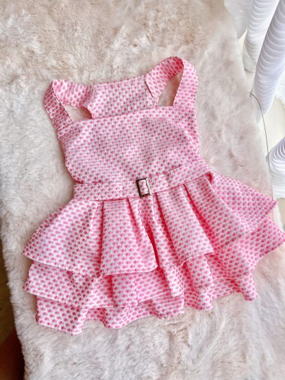 Pet dog cat little pink dress - Image 4