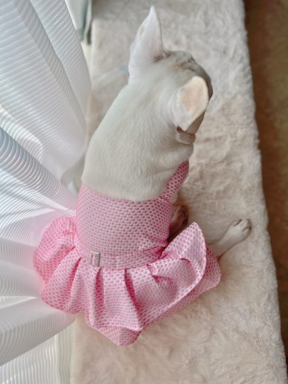 Pet dog cat little pink dress - Image 3