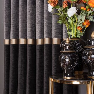 Light luxury contrast color stitching blackout curtains