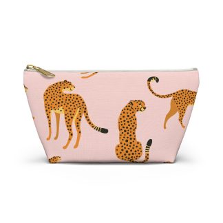 Pink cheetah pattern  cosmetic bag