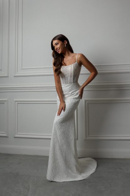 Beaded Lace Mermaid Wedding Dress - Image 7