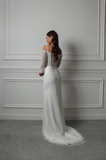 Beaded Lace Mermaid Wedding Dress - Image 6