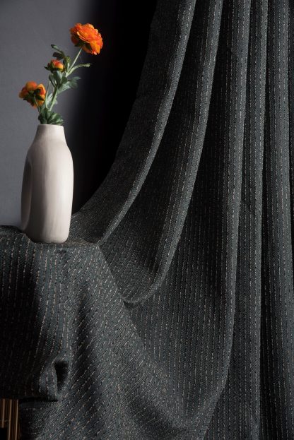 Dark grey textured blackout curtains - Image 7