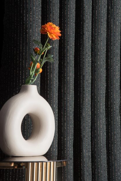 Dark grey textured blackout curtains - Image 5