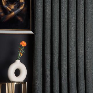 Dark grey textured blackout curtains
