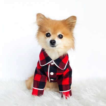 Pet Christmas Plaid Pajama Set - Image 4