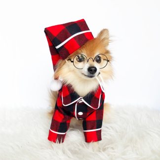 Pet Christmas Plaid Pajama Set