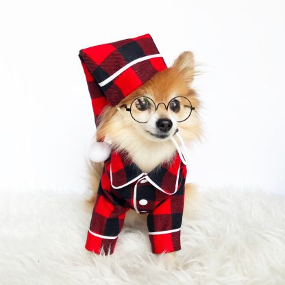Pet Christmas Plaid Pajama Set