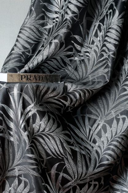 Gray leaf shadow high precision jacquard curtain - Image 5