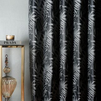 Gray leaf shadow high precision jacquard curtain