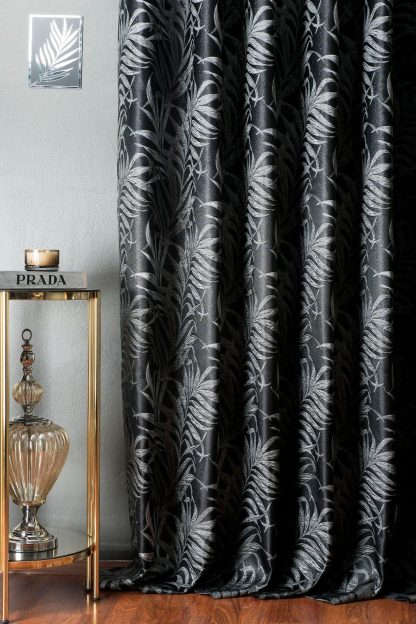 Gray leaf shadow high precision jacquard curtain