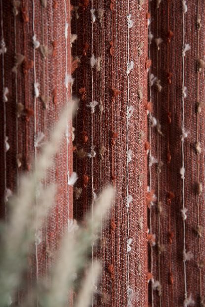 Retro style coffee color polka dot gauze curtain - Image 6