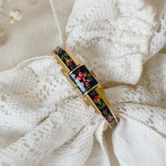 Vintage Gilded Enamel Floral Women's Watch