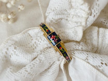 Vintage Gilded Enamel Floral Women's Watch
