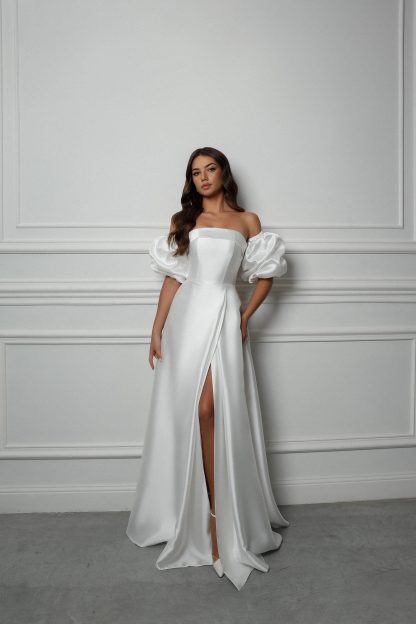 Satin Waist Wedding Dress