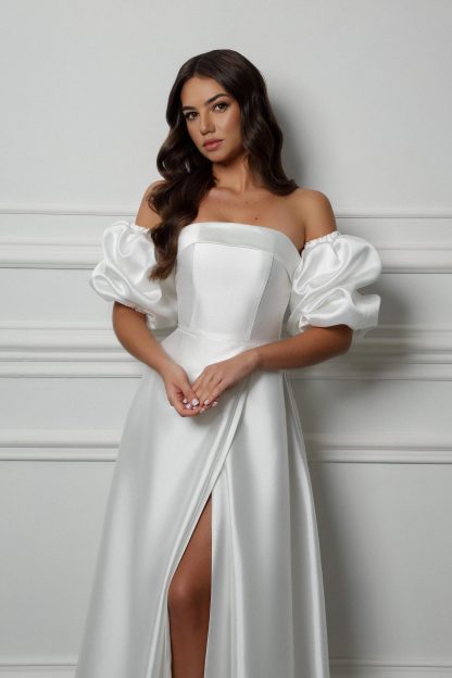 Satin Waist Wedding Dress - Image 7